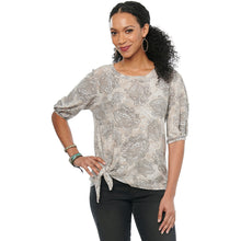 Load image into Gallery viewer, Blouson Elbow Sleeve Paisley Knit Top