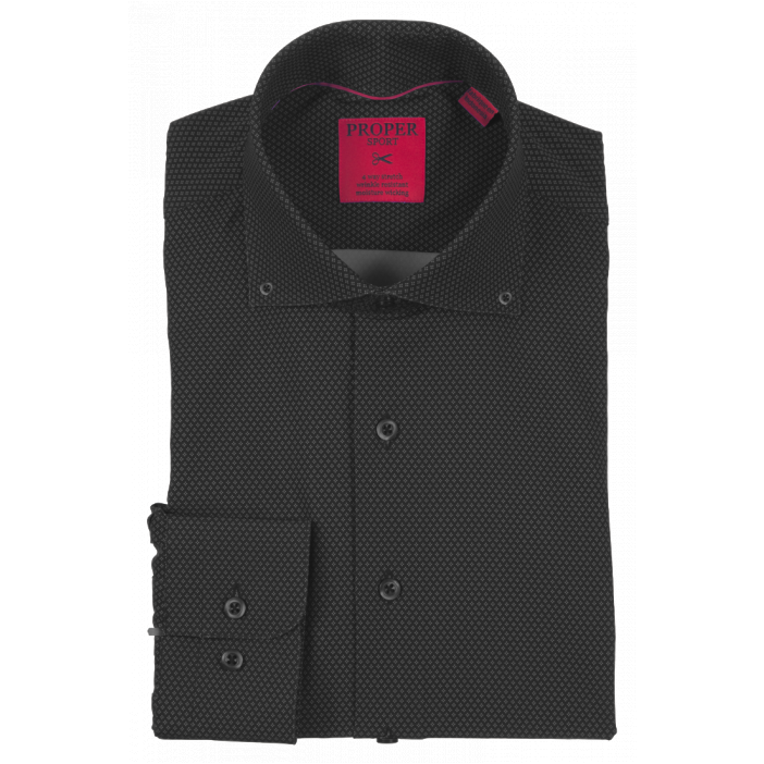 Proper Sport Black Stretch Dress Shirt X-Large