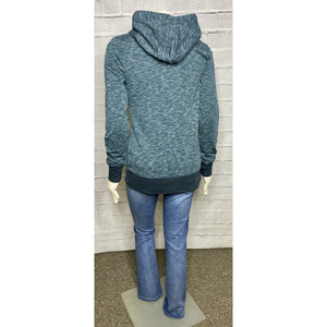 Cowl Neck Space Dye Teal Top