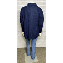 Load image into Gallery viewer, Navy Turtle Neck Cable Knit Dolman