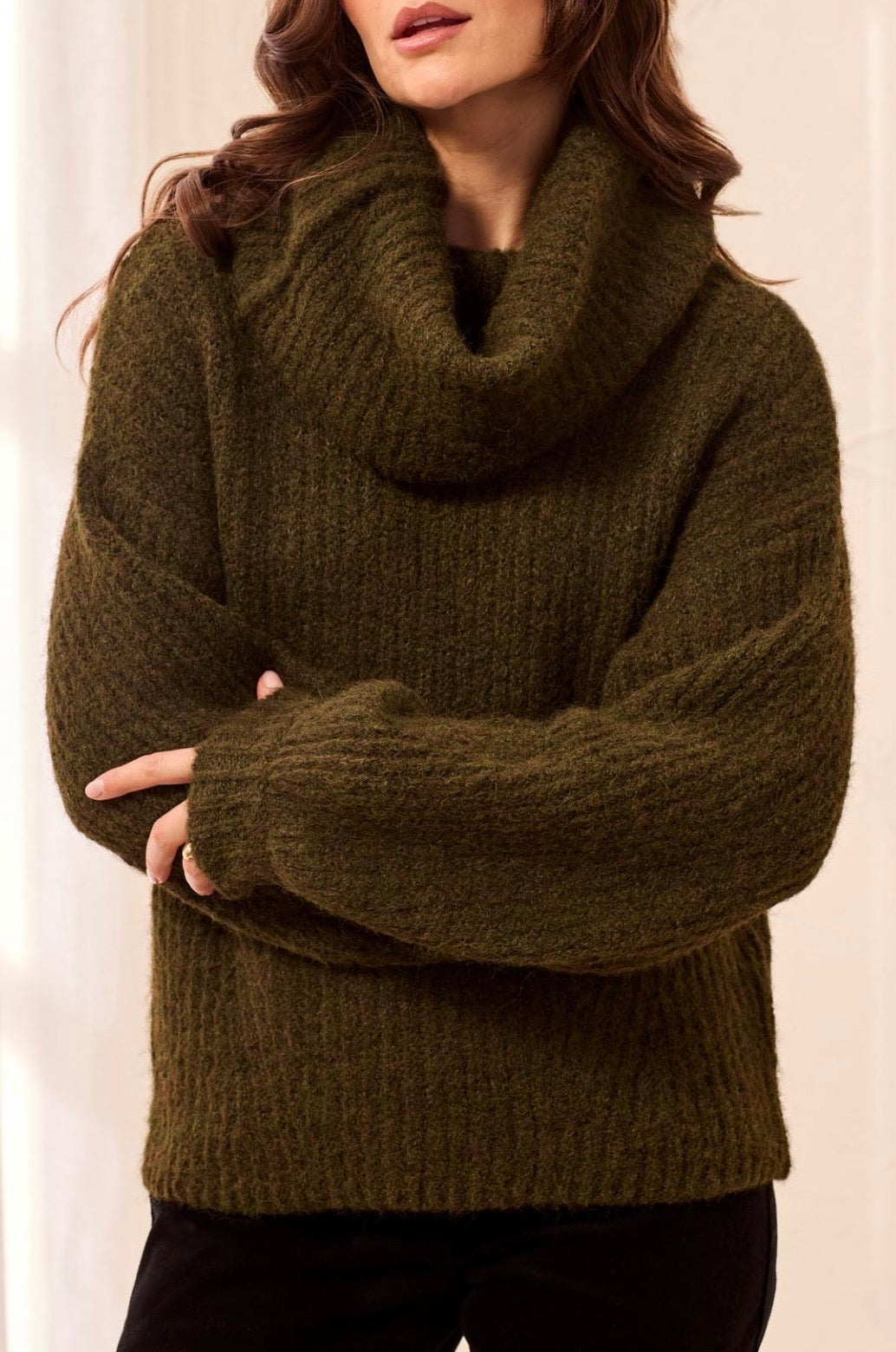 Main Character Drama Funnel-Neck Sweater