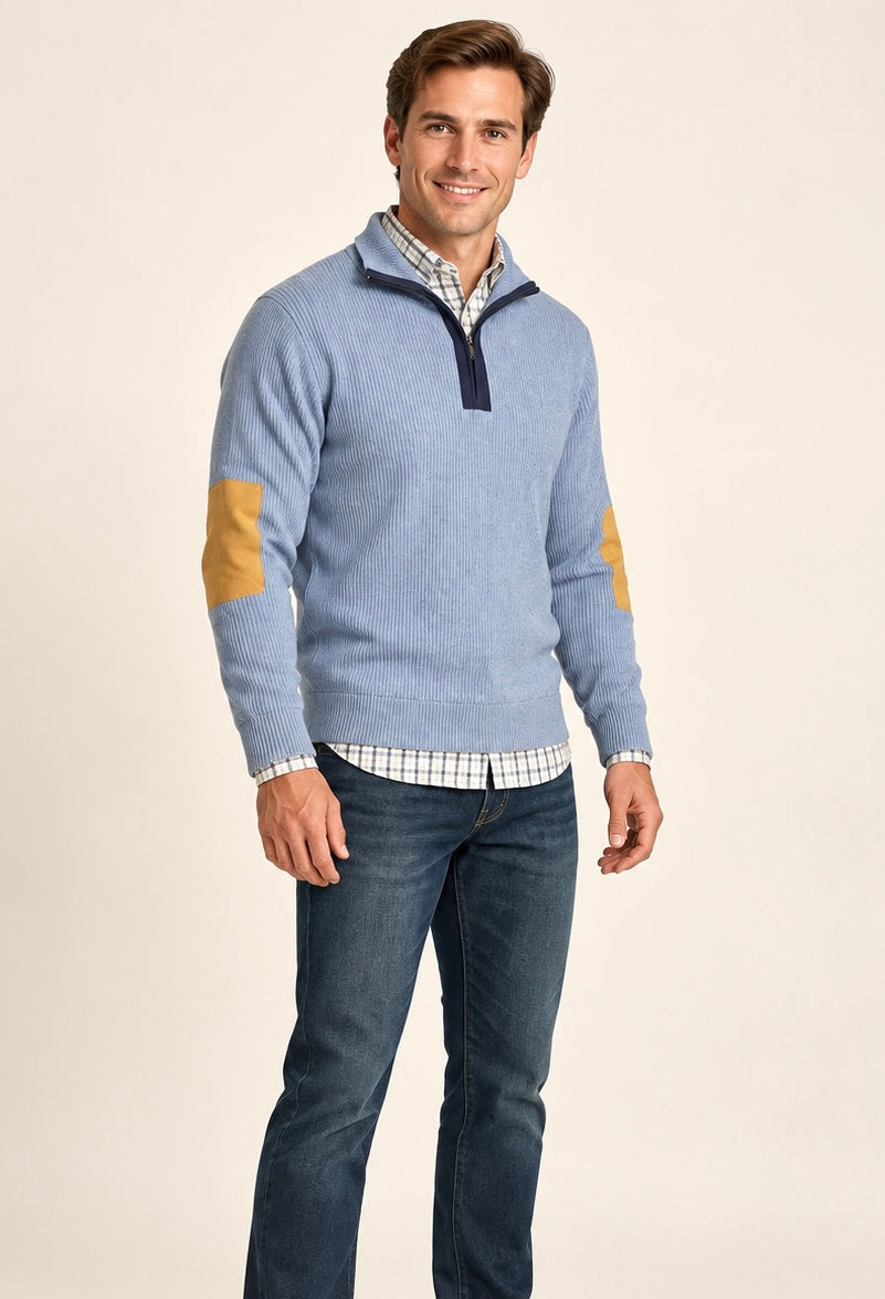 F/X Fusion Slate Escape Quarter-Zip Mock Sweater