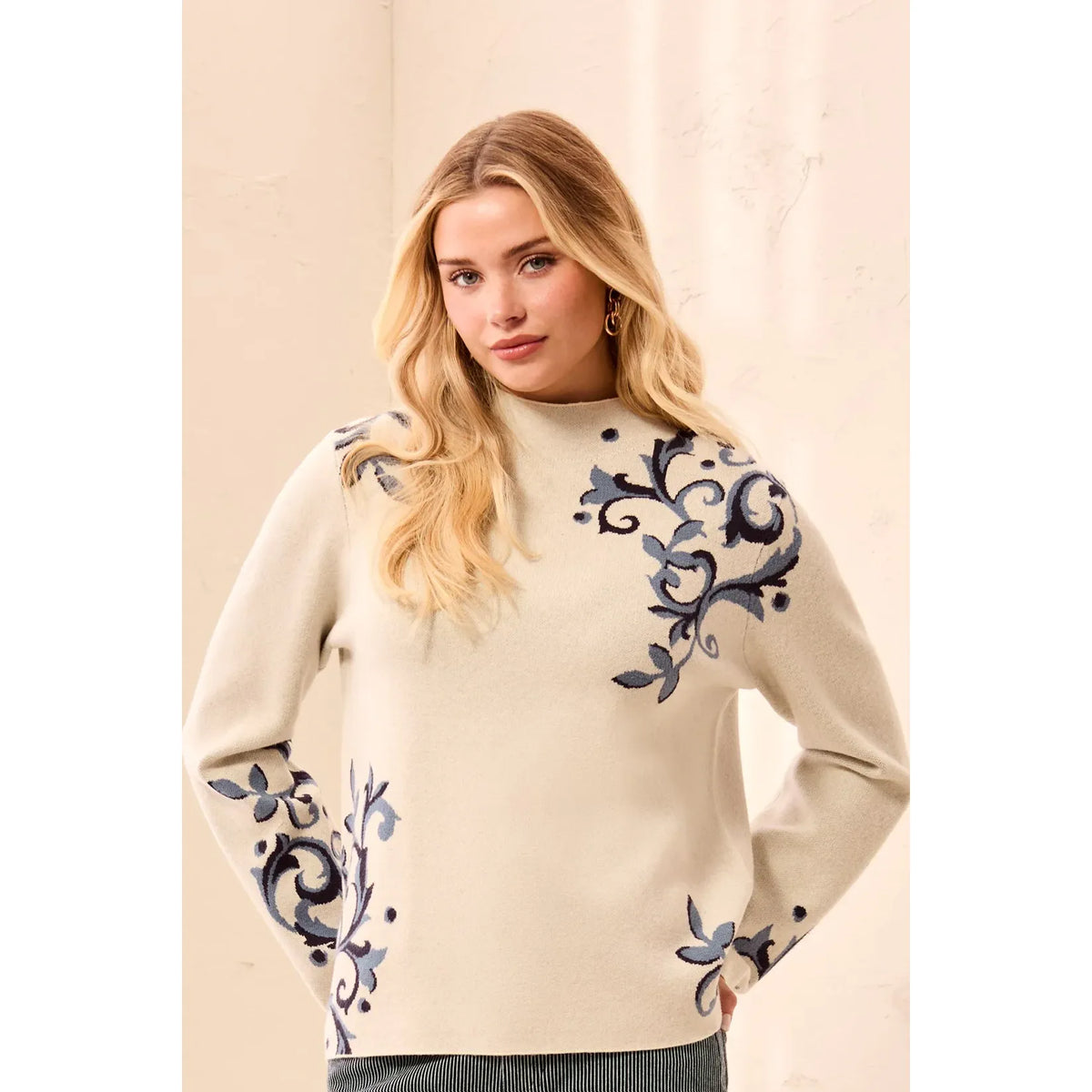 Moonstone Funnel Neck Sweater