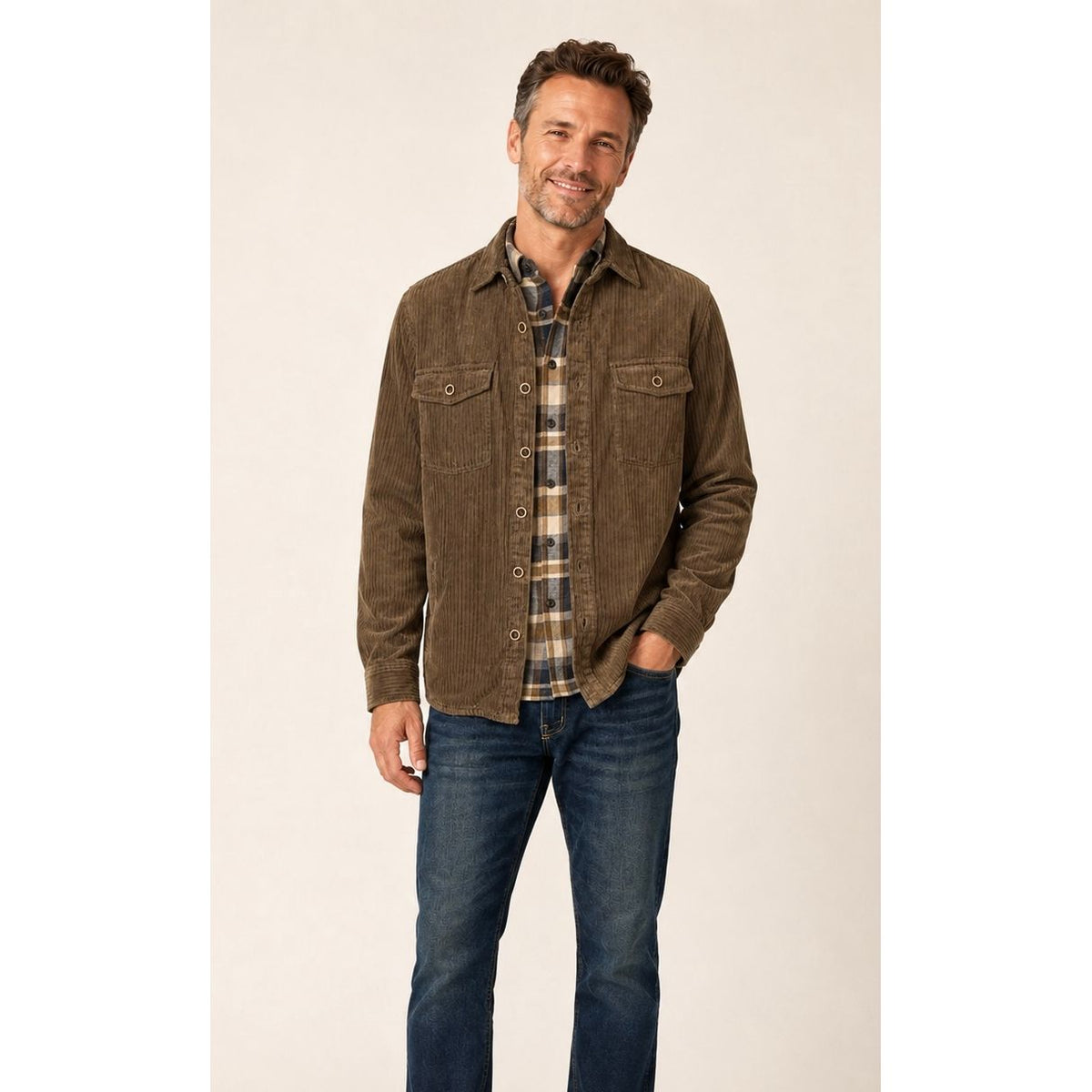 Mocha Ridge Corduroy Shirt Jacket