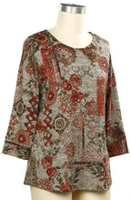 Load image into Gallery viewer, Burgundy Blooms Printed Tunic - Bare Burgundy Black by Southern Lady