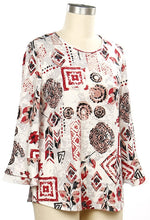Load image into Gallery viewer, Playful Geometry Printed Tunic - Charcoal Blk Red by N Touch