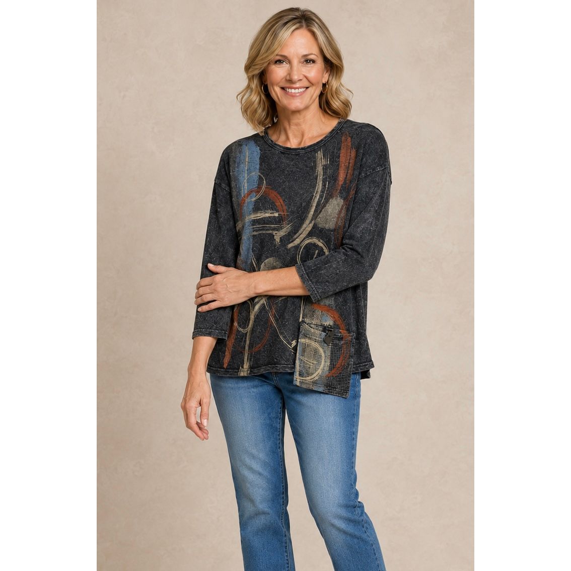 Dreamscape Black Cotton Tunic