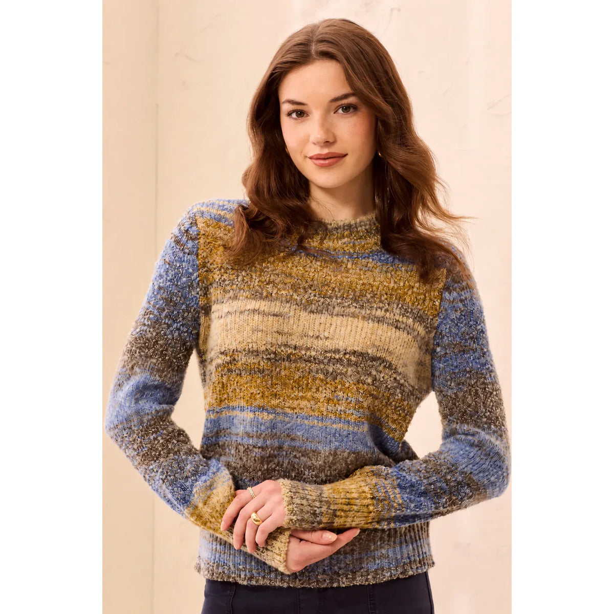 Cobalt Cozy Mock Neck Sweater