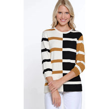 Load image into Gallery viewer, Jewel Neck Stripe Spring Sweater