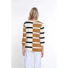 Load image into Gallery viewer, Jewel Neck Stripe Spring Sweater