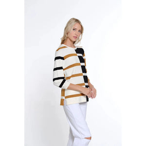 Jewel Neck Stripe Spring Sweater
