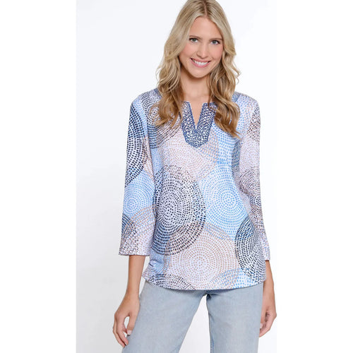 Print Notch Slub Knit