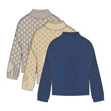 Load image into Gallery viewer, Cable-Knit Comfort Crewneck Sweater – Dry Sand by Tribal - view 4