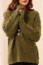 Load image into Gallery viewer, Cedar Weekend Henley Sweater in Cedar Green