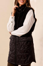 Load image into Gallery viewer, City Cozy Quilted Sherpa Vest in Black