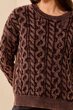 Load image into Gallery viewer, Saddle Up Washed Crew Sweater in Saddlebrown