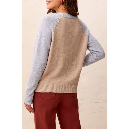 Cozy Contrast Colorblock Sweater – Oatmeal by Tribal - view 2