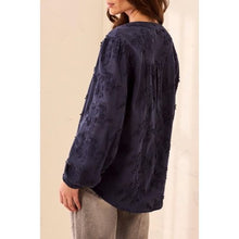 Load image into Gallery viewer, Simply Polished Button-Front Blouse – Sapphire by Tribal - view 3