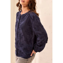 Load image into Gallery viewer, Simply Polished Button-Front Blouse – Sapphire by Tribal