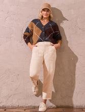 Load image into Gallery viewer, Cozy Geometry Argyle Cardigan in Charcoal