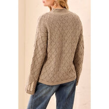 Load image into Gallery viewer, Cable-Knit Comfort Crewneck Sweater – Dry Sand by Tribal - view 2