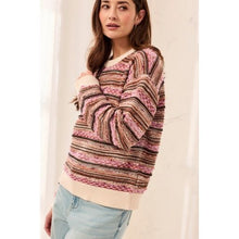 Load image into Gallery viewer, Nostalgic Charm Contrast-Rib Sweater – Multi Nostalgia by Tribal