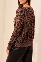 Load image into Gallery viewer, Saddle Up Washed Crew Sweater in Saddlebrown