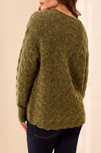 Load image into Gallery viewer, Cedar Weekend Henley Sweater in Cedar Green