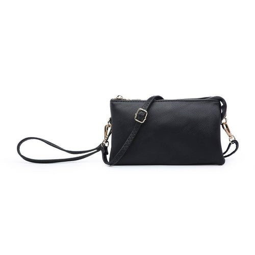 Riley Black 3 Compartment Crossbody/Wristlet