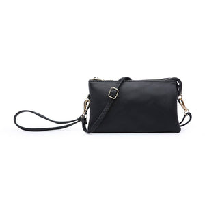 Riley Black 3 Compartment Crossbody/Wristlet