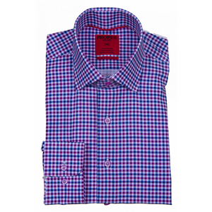 Proper Sport Purple Gingham Stretch Dress Shirt