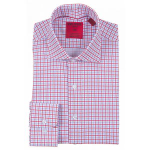 Proper Sport Red/Blue Checked Stretch Dress Shirt