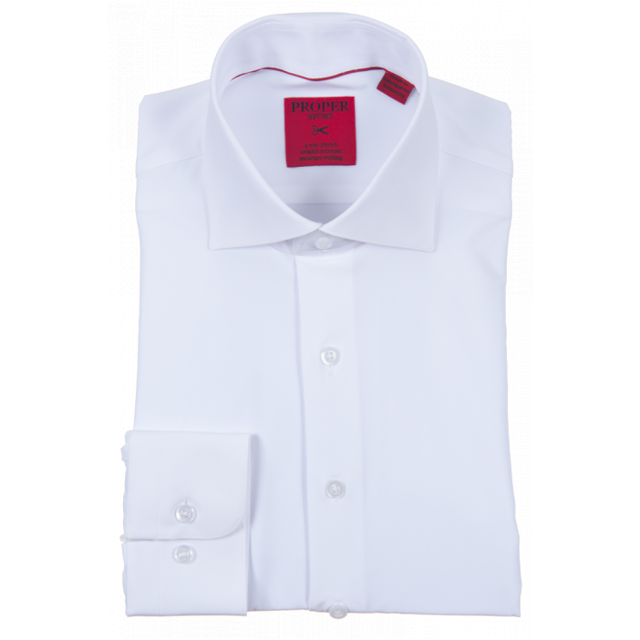 Proper Sport White Stretch Dress Shirt