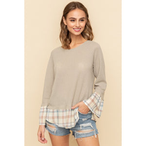 Ruffle Sleeve Olive Knit
