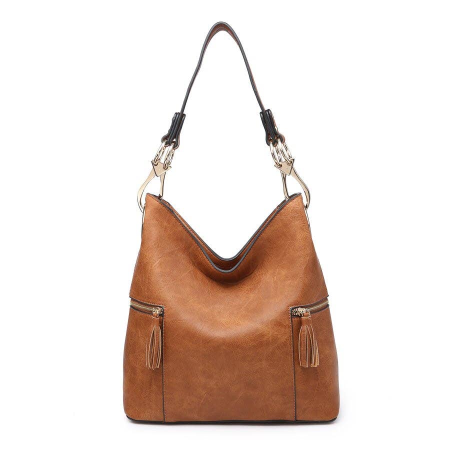 Tan Two Side Zip Pockets Hobo Bag – Weil's Clothing