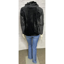 Load image into Gallery viewer, Cowl Neck Velour Mixed Media Top