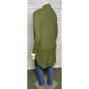 Lightweight Ribbed Olive Cardigan