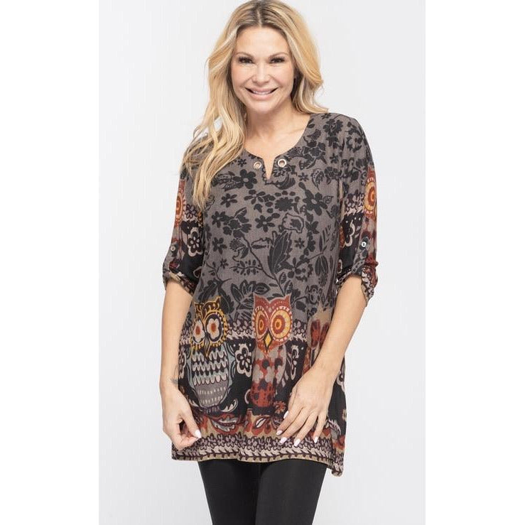 Patterned Owl Knit