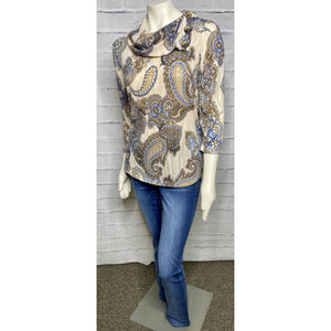 Chalet Paisley Marled Cowl Neck