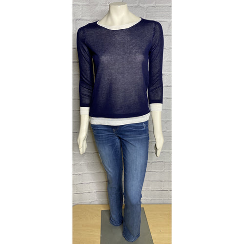 Navy Layered Spring Sweater