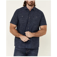 Load image into Gallery viewer, Chambray Indigo Western Style Short Sleeve Button Up