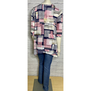 Country Square 3/4 Sleeve Print Top
