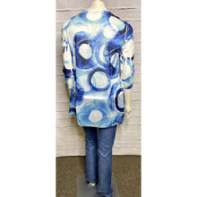 Load image into Gallery viewer, Blue Circle Fabric Overlay Blouse