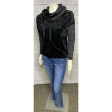 Load image into Gallery viewer, Cowl Neck Velour Mixed Media Top