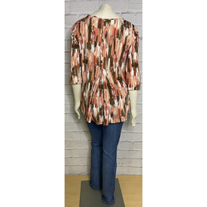 Peach Abstract Print Top