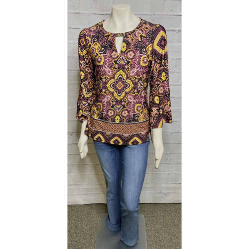 Purple/Yellow Print Tunic