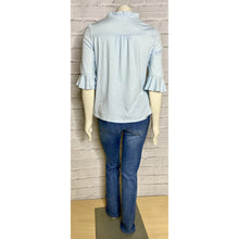 Load image into Gallery viewer, Ruffled Baby Blue 3/4 Knit Top