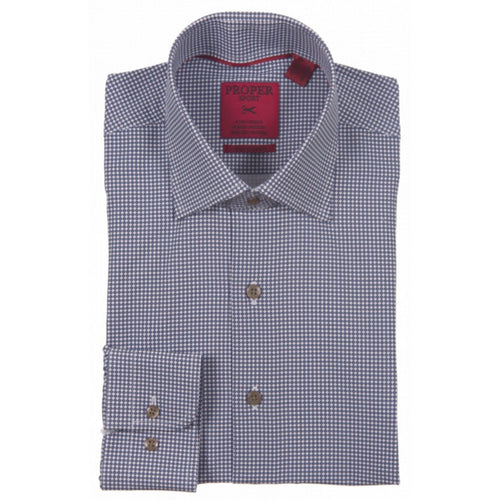 Brown/Blue Dot Pure Sport Stretch Dress Shirt