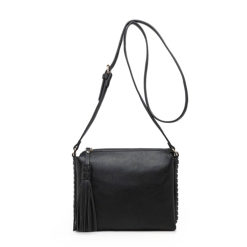 Black Three Compartment Crossbody