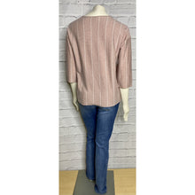 Load image into Gallery viewer, Striped Pocket Rose Spring Sweater